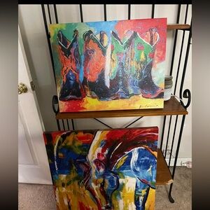 2 paintings( together in photo) $20 each  1 painting $45